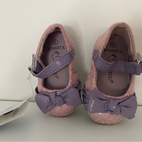 Wee Walkers Roberta Pink & Purple Sequinned Size 2 Baby Shoes - Picture 7 of 12